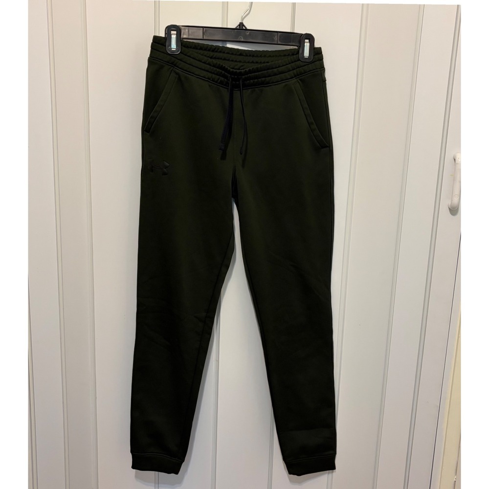 Under Armour ColdGear Boys Joggers Forest Green Fitted Fleece Pants